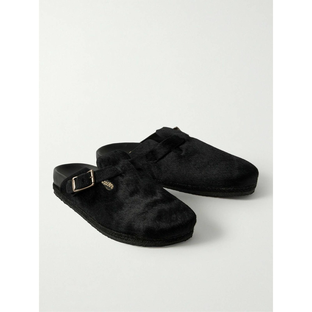 NWB YUKETEN Sal 1 Calf Hair Clogs Leather / Black Bostonian Portugal